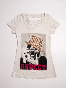 Graphic Print Cut-Out Top