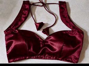 Satin Blouse maroon
