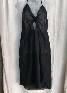 Sheer Black Halter Neck Dress