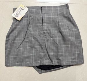 ✈️IMPORTED Plaid Asymmetrical Skirt with Belt