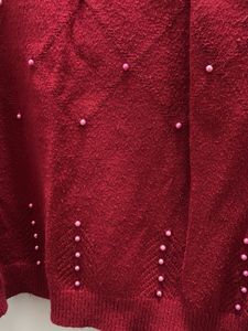 Red Beaded Sweater