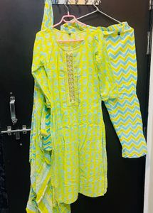 Vibrant neon green  Kurta Set