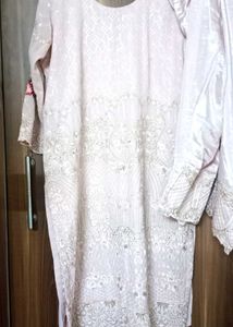 Elegant Pastel Kurta with Delicate Embellishments
