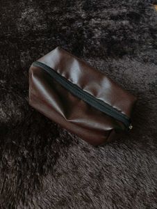 Brown Faux Leather Pouch