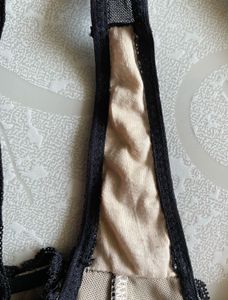 New George Black Lace Thong Elegant Floral Mesh-