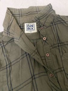 Green Plaid Button-Up Shirt