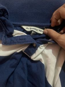 Cropped Rugby Shirt with Pink &amp; White Stripes