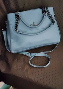 Sky Blue Chain Shoulder Bag