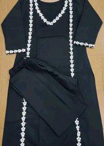 Grace Embroidered Kurta Set ✨🖤Elegant Black Kurt