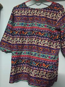 Boho Print 3/4 Sleeve Top