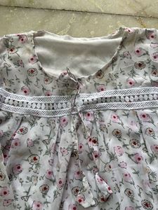 Floral Print Sheer Tunic Top