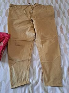 Pink Kurta with Golden print pants