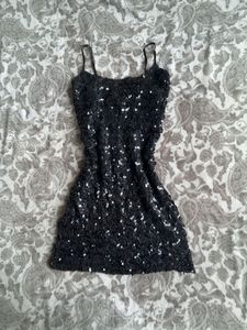 Sparkling Black Mini Dress(handmade)