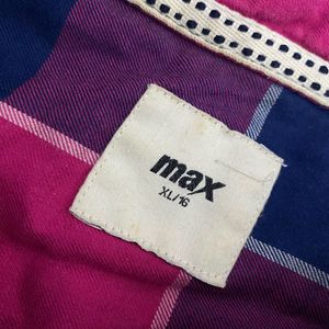 Max Pink &amp; Blue Plaid Flannel Shirt