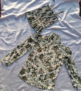 Floral Print Top & Cami Set