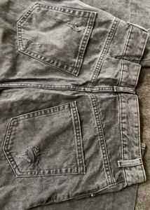 Black Ripped Wide Leg Jeans