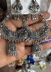 Oxidised Silver Jhumka