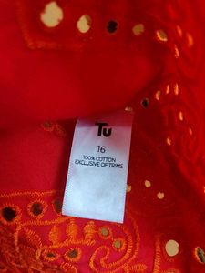 Tu Woman Pink Embroidered Sleeveless Tunic XL