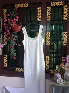 Cream Sleeveless Midi Dress