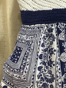 Boho Print Crochet Cami Top