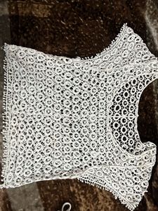 Elegant White Crochet Top