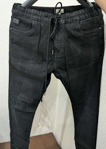 Stylish Black Denim Joggers