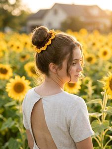 Handmade Crochet Flower Hair Tie