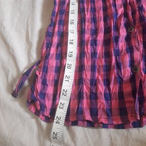 💕💜 Cute Pink &amp; Purple Plaid Checker Shirt Top