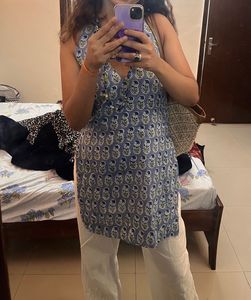 Boho Floral Print Halter kurti