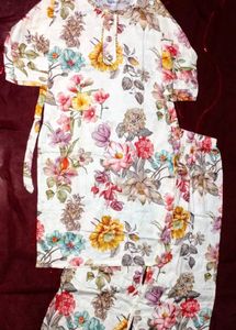 Floral Print Kurta Set with Pants