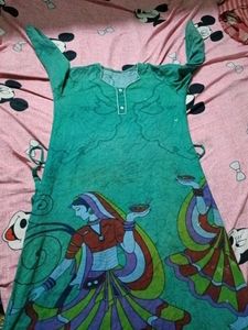 Designer Teal Green Printed Kurta