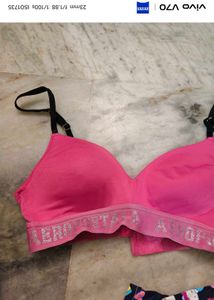 Pink Sports Bra with Glitter Band