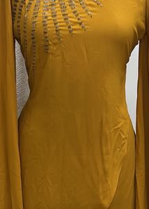 Elegant Mustard Yellow Flowy Dress