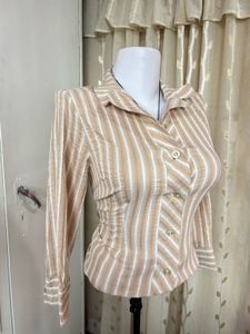 Striped Button-Up Blouse