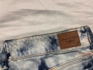 American Eagle Acid Wash Floral Denim Shorts
