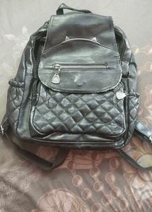 Chic Quilted Faux Rexine Backpack
