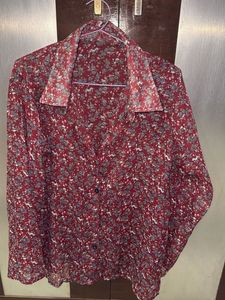 Floral Print Button-Down Shirt