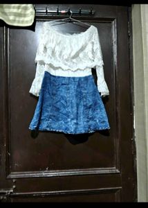 Cute Acid Wash Denim Skater dress