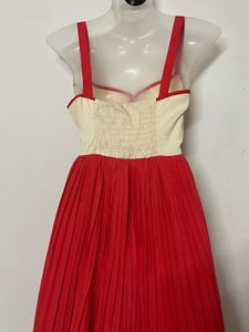 Pintresty Chic peach &amp; Cream Pleated Dress