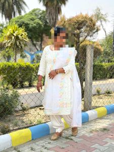 Off White Colour Stiched Suit