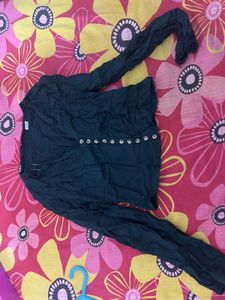 Emerald Green V-Neck Button-Up Top