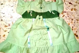 Brand New Green Colour Girls Kids Frock