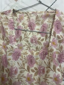 Floral short kurti with bell sleeves