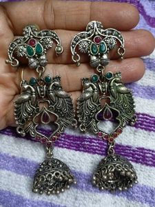 Exquisite Peacock Jhumka Earrings rajasthani style