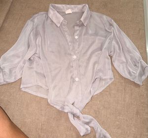 Sheer Cropped Shirt