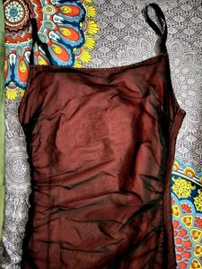 SAVANA Red Gathered Bodycon Dress