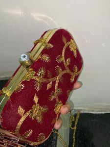 Elegant Maroon Clutch