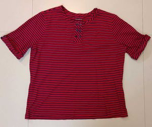 Red &amp; Navy Striped T-Shirt