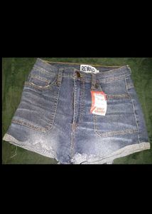 High-Waisted Denim Shorts