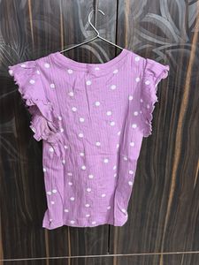 Cute Polka Dot Ruffle Top